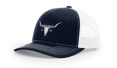 Longhorn Cattle Skull on  Richardson 112 snapback trucker hat